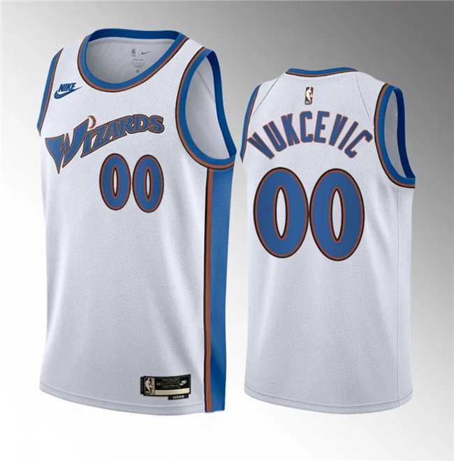Men%27s Washington Wizards #00 Tristan Vukcevic White 2023 Draft Classic Edition Stitched Jersey Dzhi